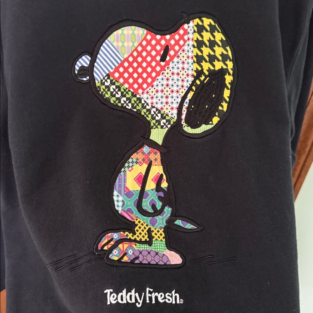 Teddy Fresh Black Patchwork Graphic Crewneck Swea… - image 4